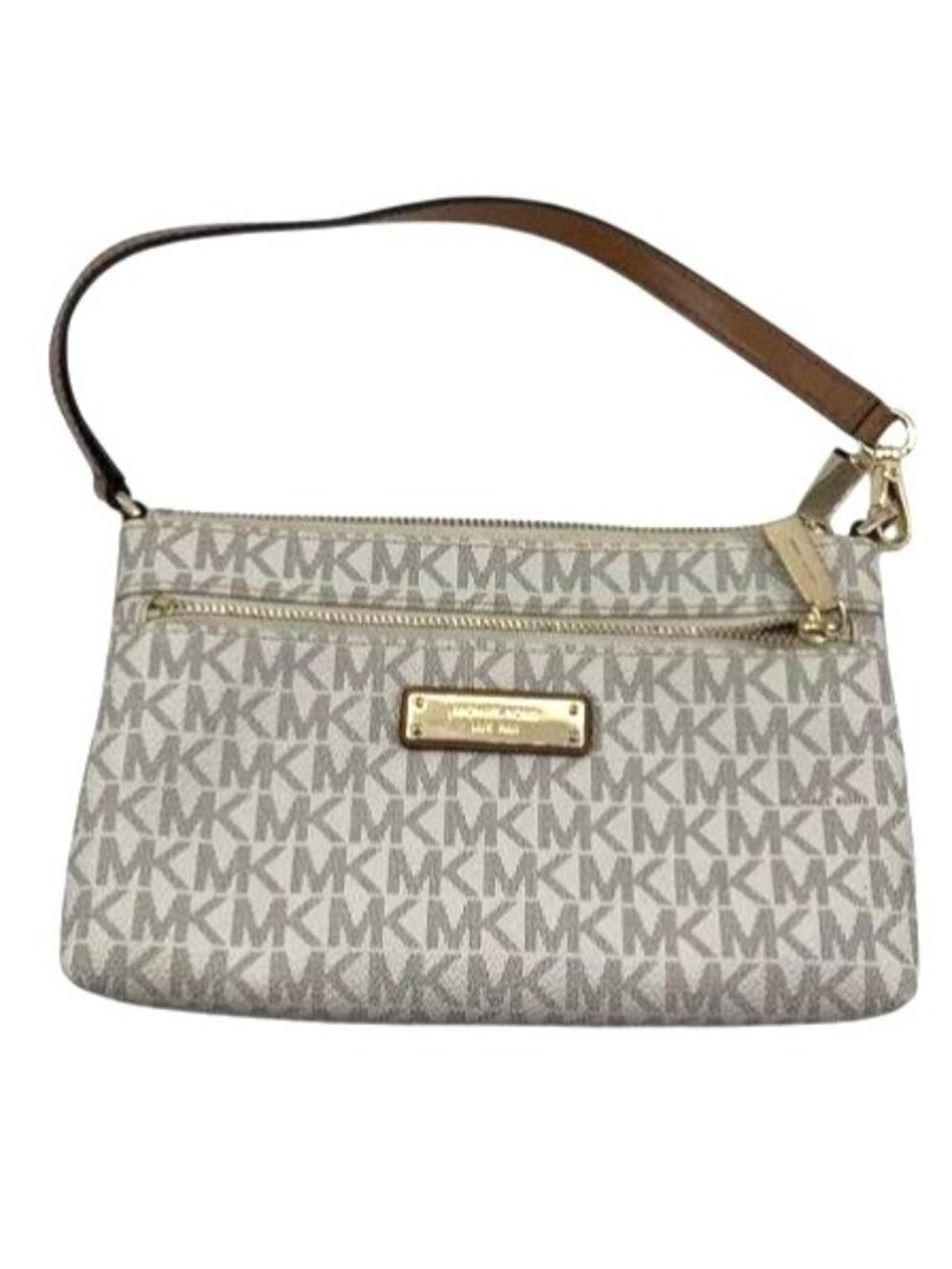 Michael Kors Jet Set MK logo Vanilla Wristlet/Clutch